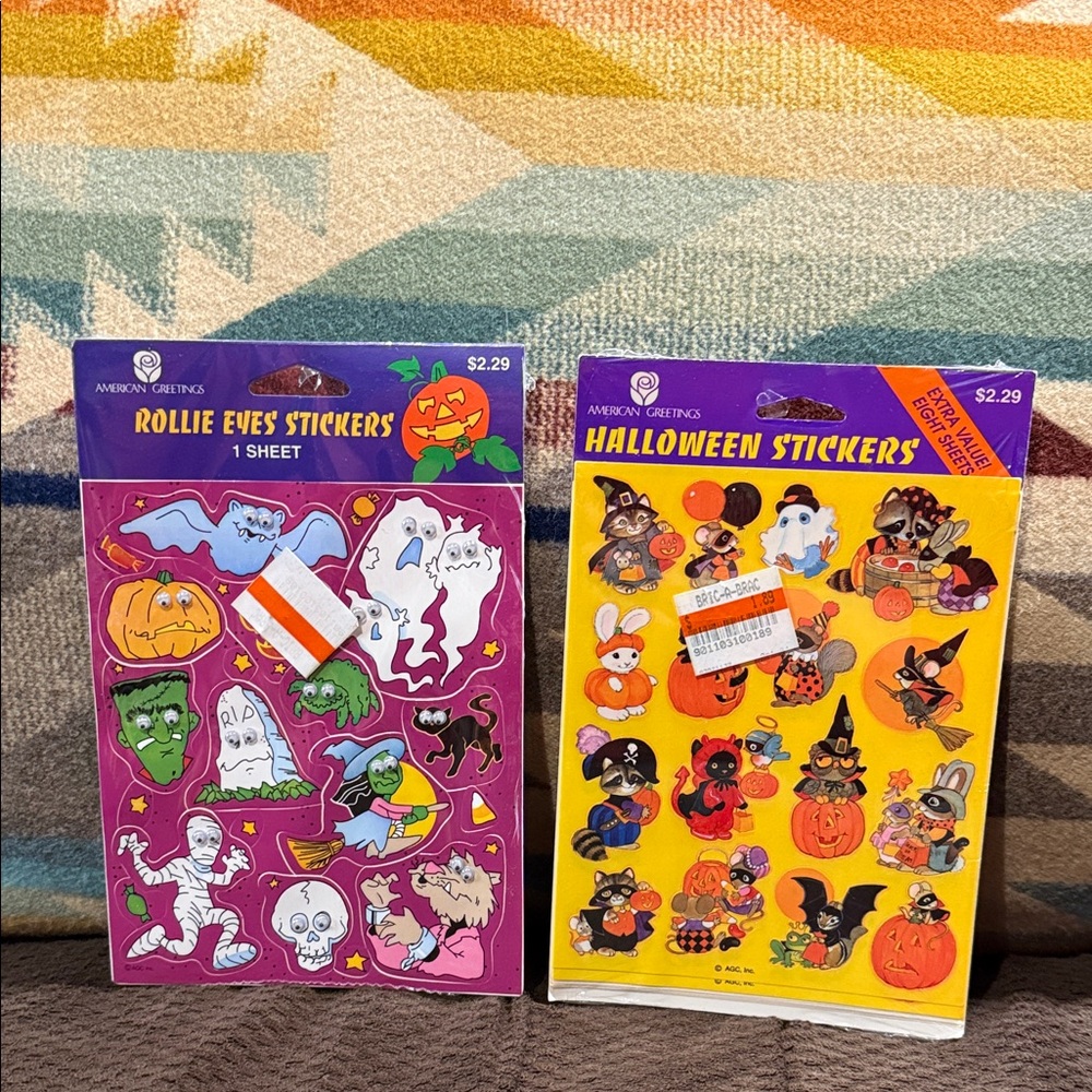 Vintage 1990s American Greetings Halloween Stickers Costumes New Old Stock